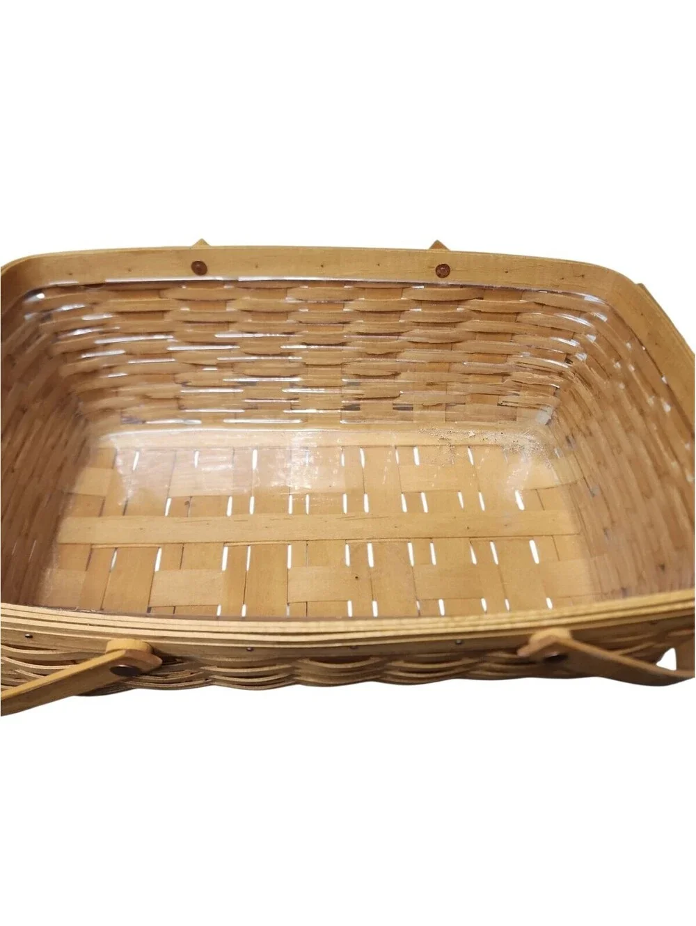 Longaberger 1997 Market Basket Honey Brown with Liner & 2 Swing Handles